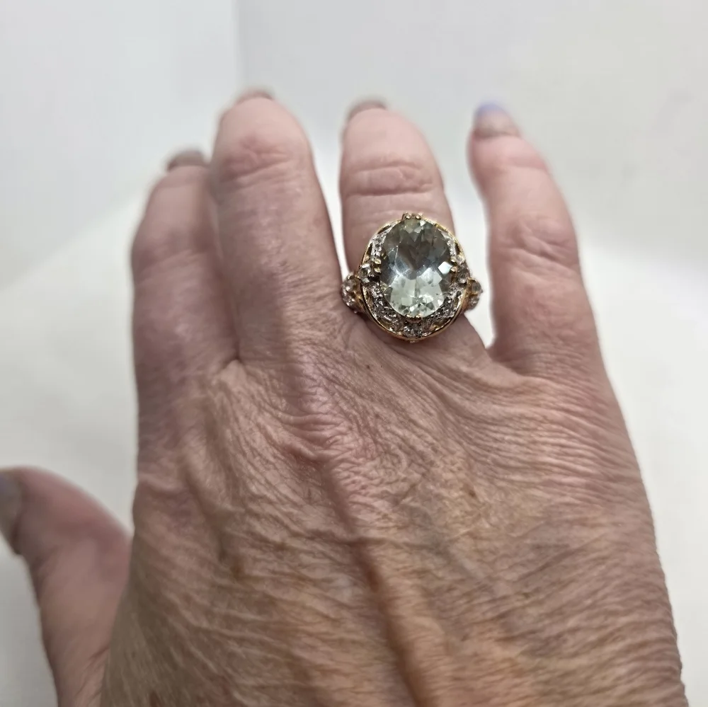 Like New Spectacular Rare Estate Victoria Wieck Genuine Prasiolite Ring - Picture 12 of 15